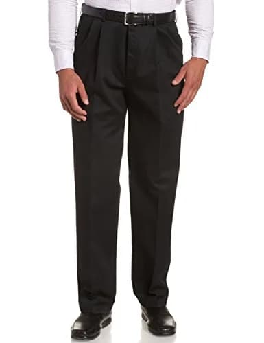 Haggar Men's Classic Fit Work to Weekend Business Casual Pleated Pant | No-Iron Cotton, Hidden Expandable Waistband, Versatile Style thumbnail 1