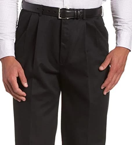 Haggar Men's Classic Fit Work to Weekend Business Casual Pleated Pant | No-Iron Cotton, Hidden Expandable Waistband, Versatile Style thumbnail 4