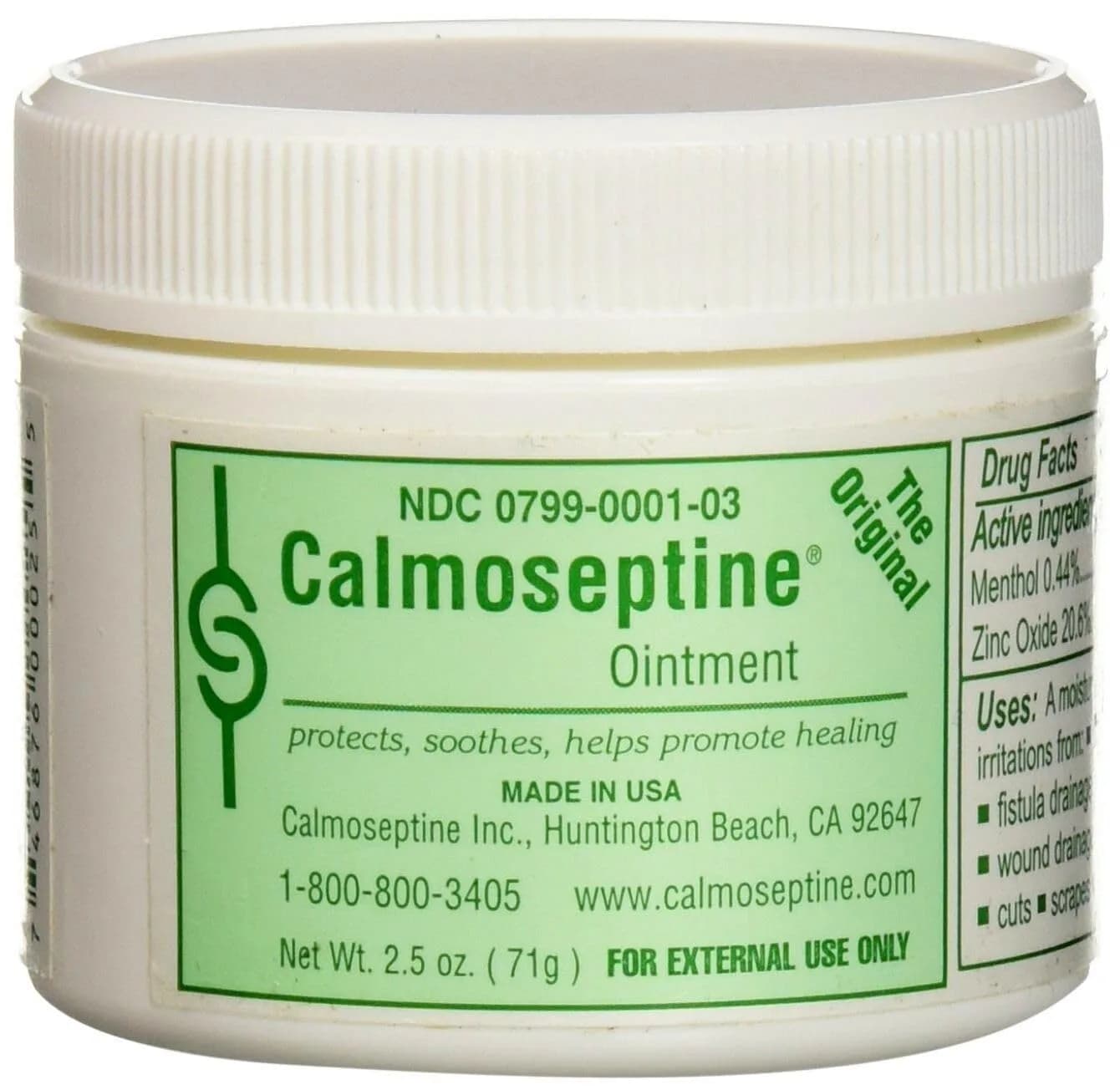 Calmoseptine Ointment 2.5 oz Jar | Skin Protectant for Diaper Rash & Wounds — 2.5 Ounce