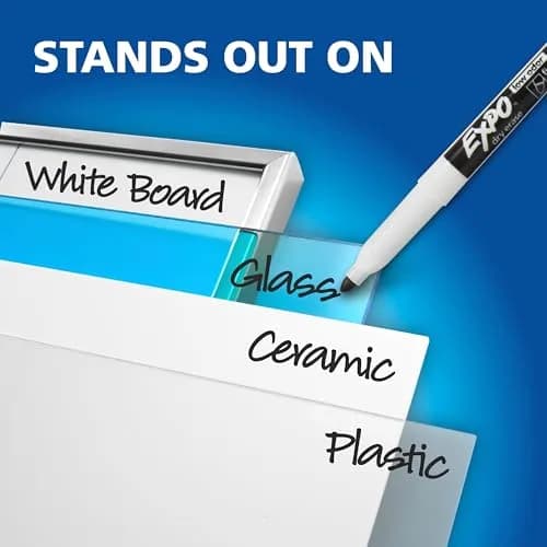 EXPO Low Odor Dry Erase Markers, Fine Tip, Black, 4 Count | Smooth Ink Flow thumbnail 5