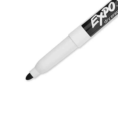 EXPO Low Odor Dry Erase Markers, Fine Tip, Black, 4 Count | Smooth Ink Flow thumbnail 8