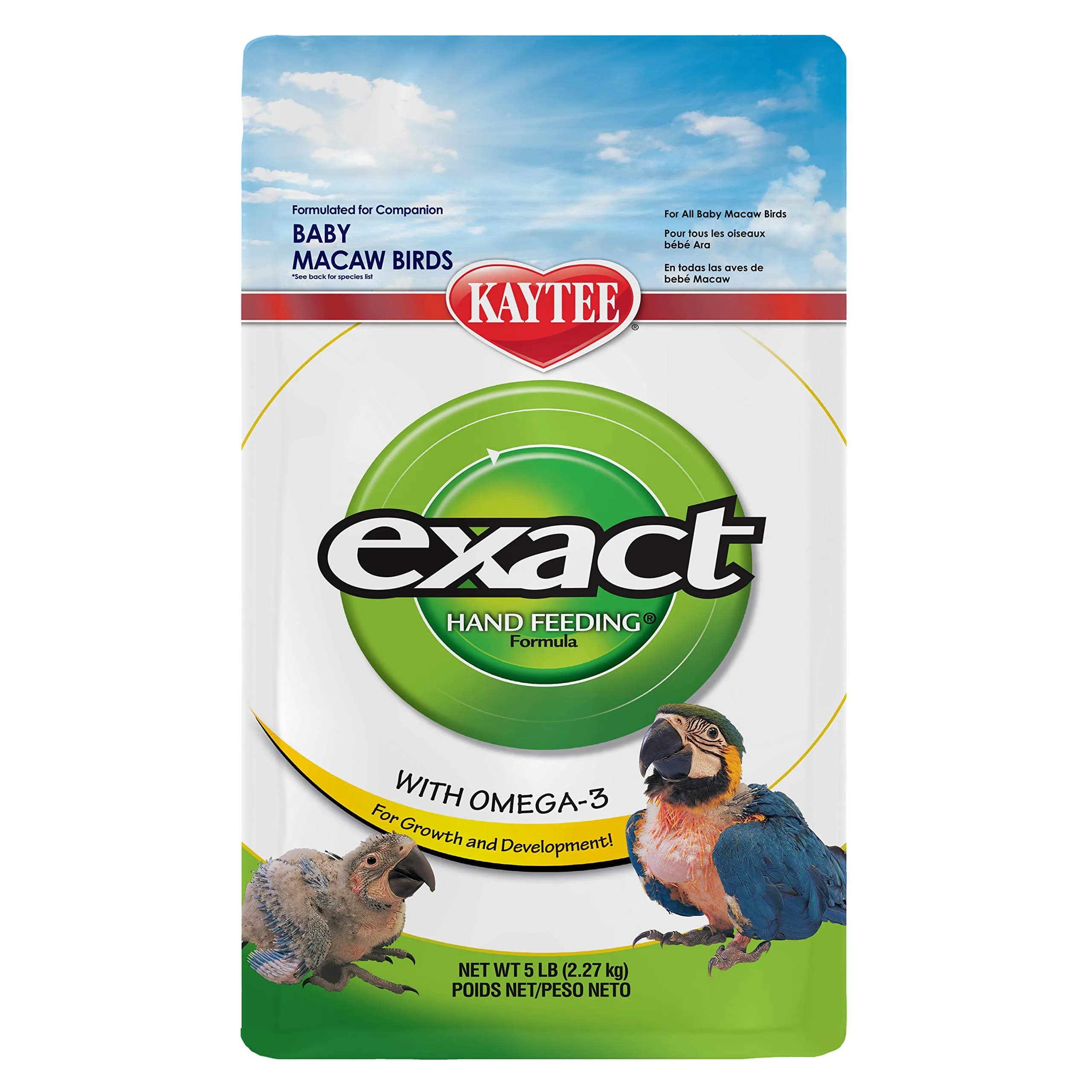 Kaytee Exact Hand Feeding Baby Bird Food 2.27 kg (5 Pound) | Promotes Growth & Bright Plumage — Natural