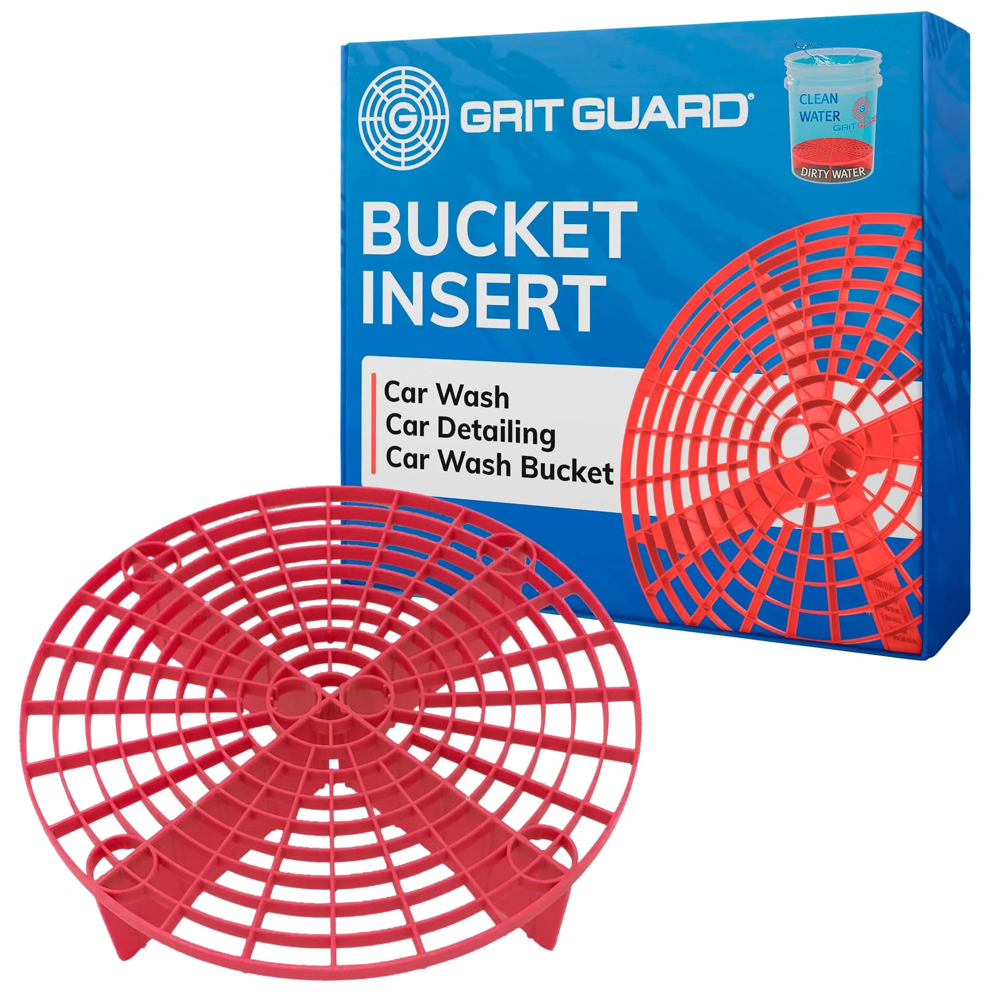 Grit Guard Original Red Bucket Insert 10" Diameter for 3.5-6 Gallon Buckets | Scratch-Free Car Washing