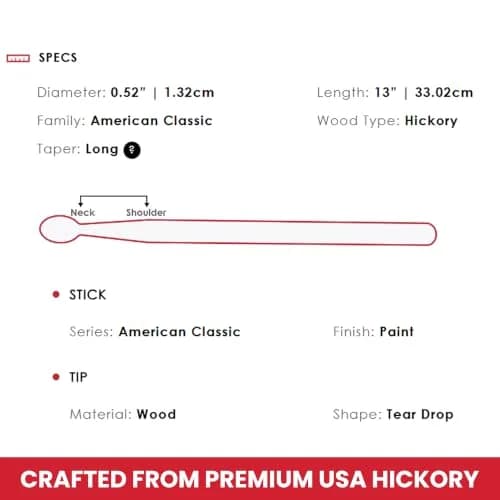Vic Firth American Classic Blue Kidsticks | Designed for children 3-8, premium USA hickory, bright blue finish, quality sound, easy grip thumbnail 5