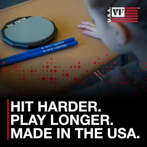 Vic Firth American Classic Blue Kidsticks | Designed for children 3-8, premium USA hickory, bright blue finish, quality sound, easy grip thumbnail 8