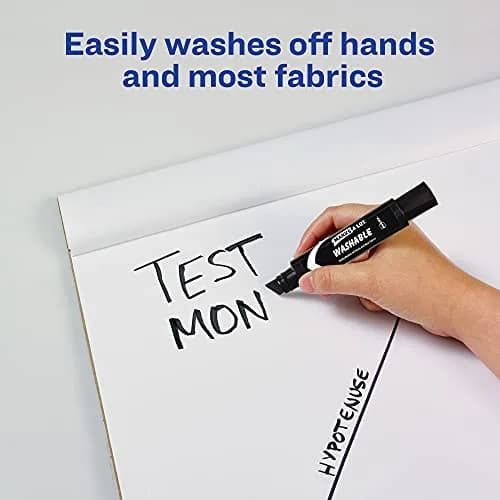 Avery Marks A Lot Washable Markers Chisel Tip 1 Black | Low-Odor, Easy Wash Off thumbnail 2