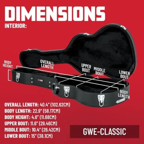 Gator Classical Guitar Hard-Shell Case 40.4” | Impact-Resistant, Black, 31oz thumbnail 4