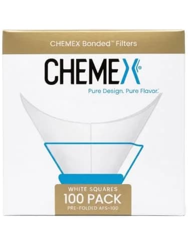 Chemex Bonded Square Coffee Filters, 100 Count | 20-30% Thicker Paper for Pure Coffee Flavor thumbnail 1