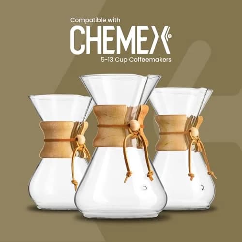 Chemex Bonded Square Coffee Filters, 100 Count | 20-30% Thicker Paper for Pure Coffee Flavor thumbnail 3