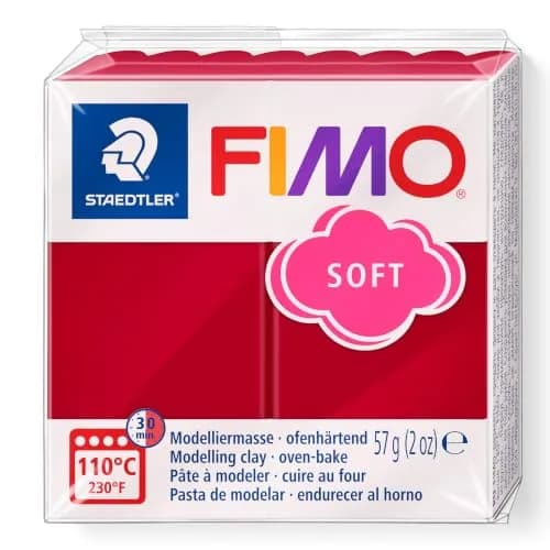 Staedtler FIMO Soft Polymer Clay Cherry Red 57 g | Oven Bake Craft Clay for Jewelry & Sculpting thumbnail 1