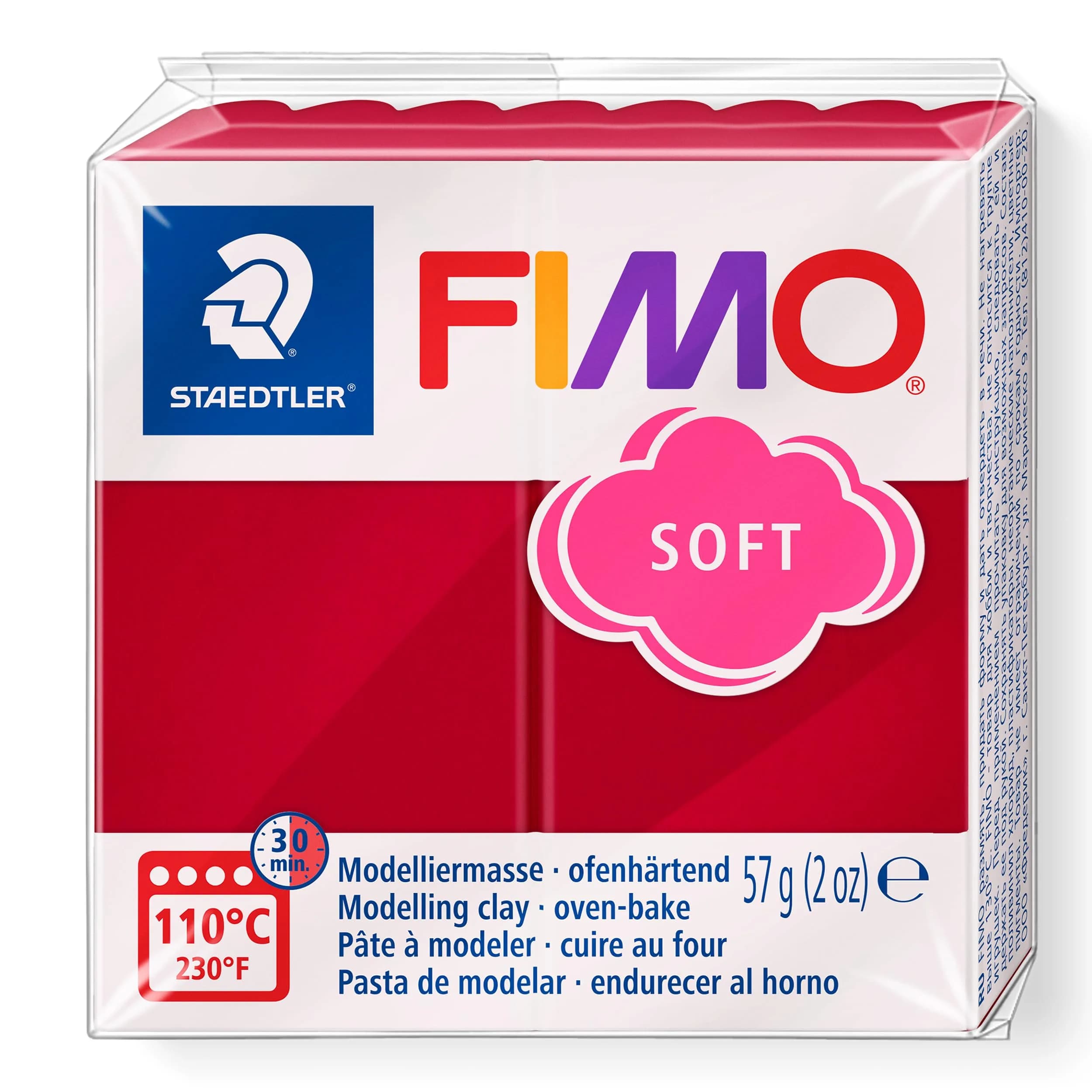 Staedtler FIMO Soft Polymer Clay Cherry Red 57 g | Oven Bake Craft Clay for Jewelry & Sculpting
