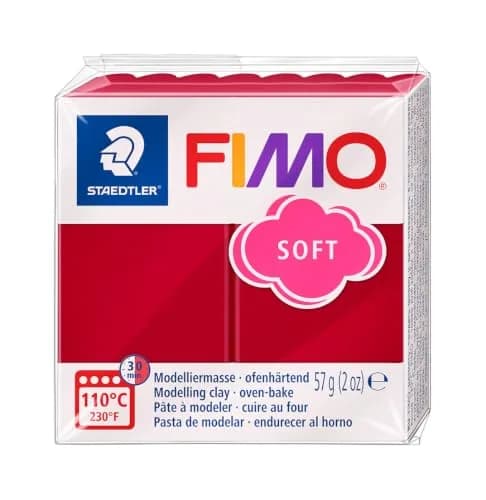 Staedtler FIMO Soft Polymer Clay Cherry Red 57 g | Oven Bake Craft Clay for Jewelry & Sculpting thumbnail 2