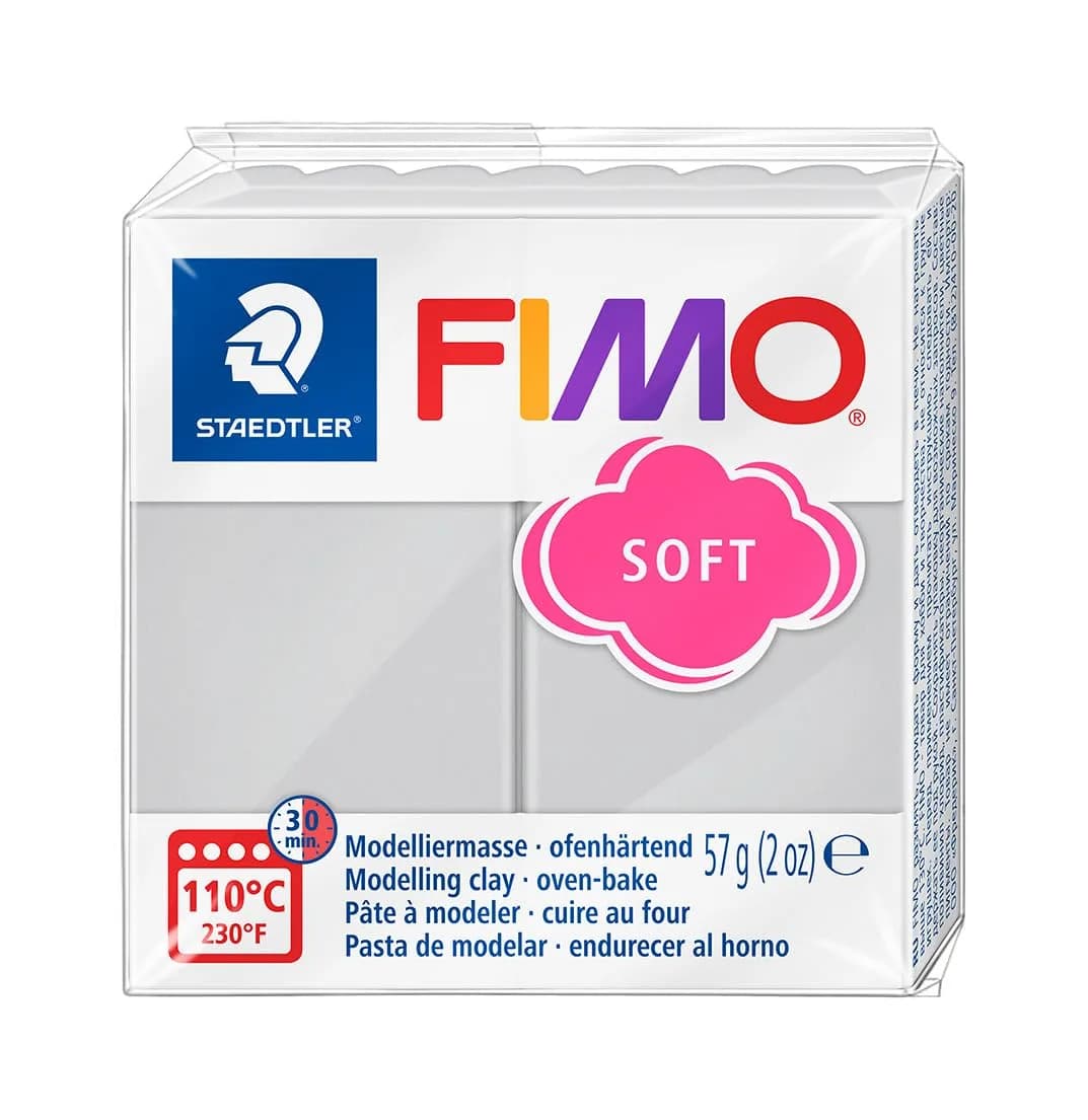 STAEDTLER FIMO Soft Polymer Clay - Oven Bake Clay for Jewelry, Sculpting, Crafting, Dolphin Grey 57g | Pliable, Durable & Easy to Use thumbnail 2