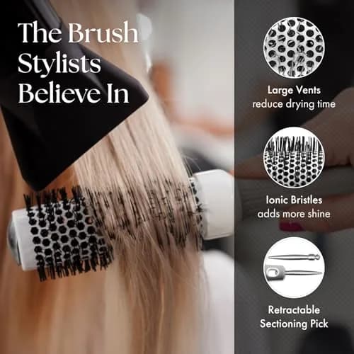 Olivia Garden Ceramic + Ion Round Thermal Hair Brush 19mm (0.75") | Professional Blowout Brush for Normal to Thick Hair thumbnail 4