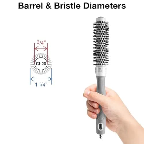 Olivia Garden Ceramic + Ion Round Thermal Hair Brush 19mm (0.75") | Professional Blowout Brush for Normal to Thick Hair thumbnail 2