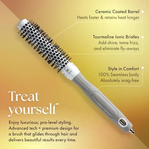 Olivia Garden Ceramic + Ion Round Thermal Hair Brush 19mm (0.75") | Professional Blowout Brush for Normal to Thick Hair thumbnail 3