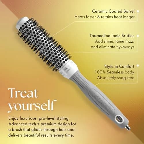 Olivia Garden Ceramic + Ion Round Thermal Hair Brush 1" (25mm) | Professional Blowout Brush for Normal to Thick Hair thumbnail 3