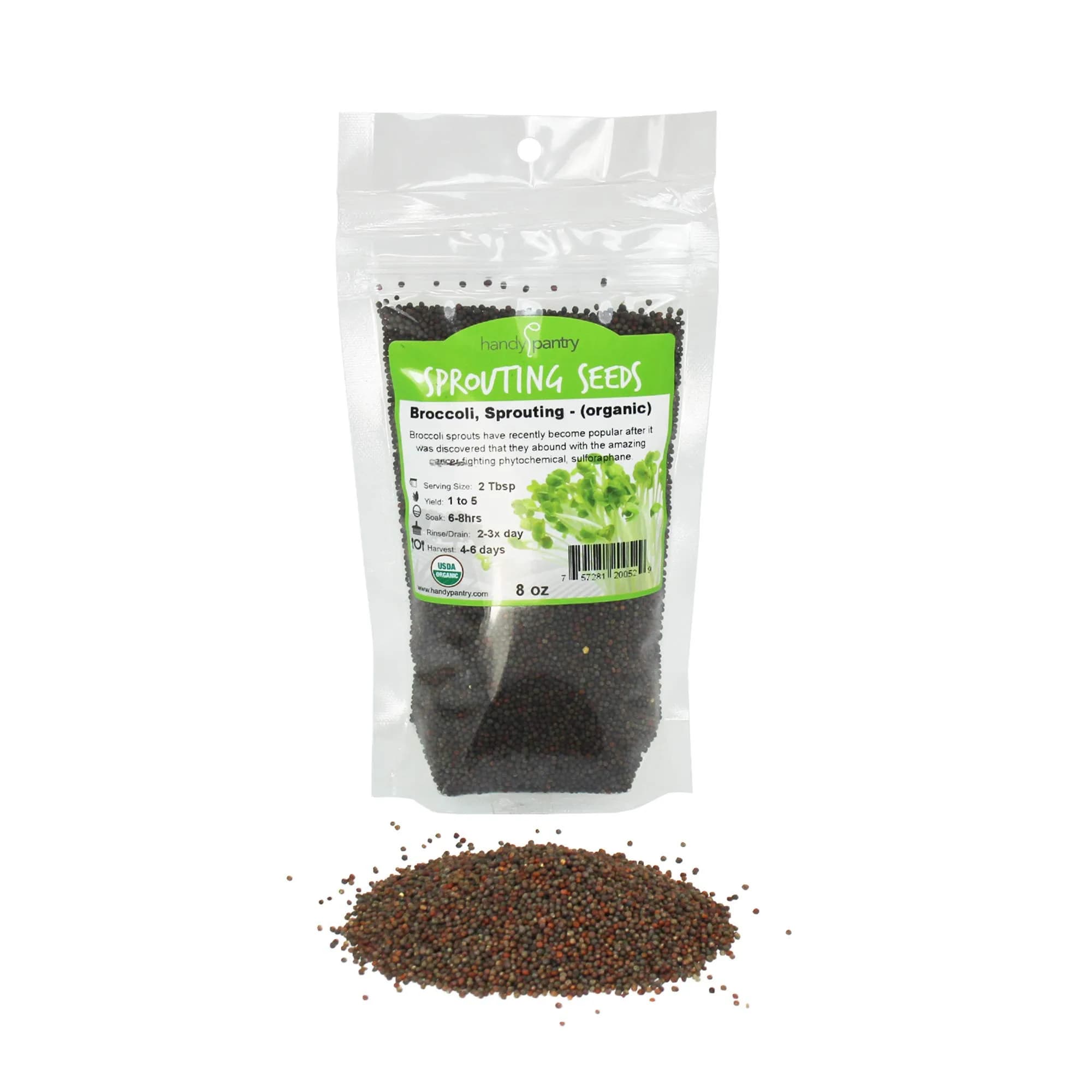 Handy Pantry Organic Broccoli Sprouting Seeds 227 g (8 oz) | High Sulforaphane Superfood - main product image