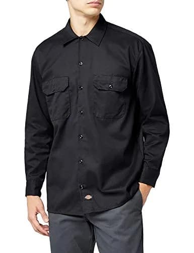 Dickies Men's Long Sleeve Work Shirt Black Small | Moisture-Wicking & Wrinkle-Resistant thumbnail 6