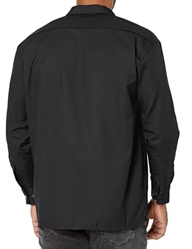 Dickies Men's Long Sleeve Work Shirt Black Small | Moisture-Wicking & Wrinkle-Resistant thumbnail 2