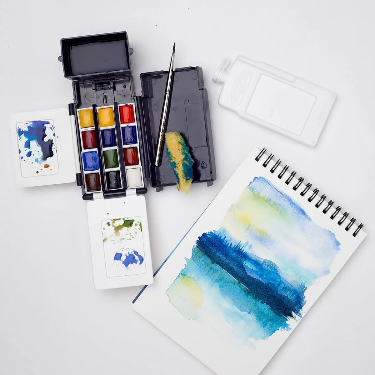 Winsor & Newton Cotman 14 Piece Watercolor Paint Set with Brush and Travel Accessories - view 2