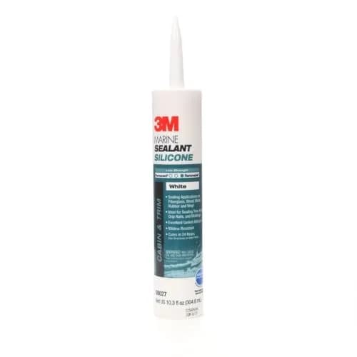 3M Marine Grade Silicone Sealant White 298ml (10.3 fl oz) Cartridge | Non-Sag, Waterproof, Mildew-Resistant thumbnail 1
