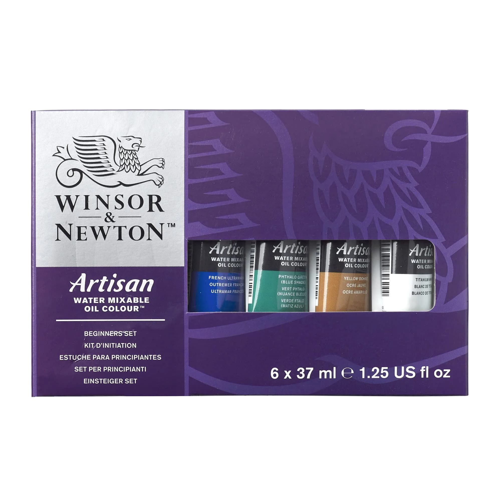 Winsor & Newton Water Mixable Oil Paint Beginner's Set 6 x 37ml | Safer Water-Based Oil Colors
