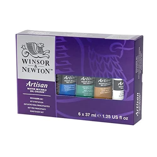 Winsor & Newton Water Mixable Oil Paint Beginner's Set 6 x 37ml | Safer Water-Based Oil Colors thumbnail 2
