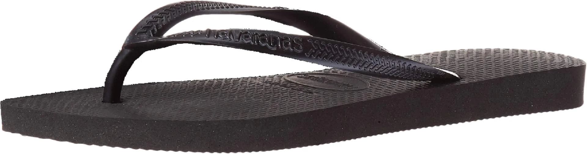 Havaianas Women's Slim Flip Flops Sandals - Black, 7/8 | Cushioned rice pattern sole for summer comfort