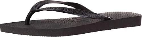 Havaianas Women's Slim Flip Flops Sandals - Black, 7/8 | Cushioned rice pattern sole for summer comfort thumbnail 1