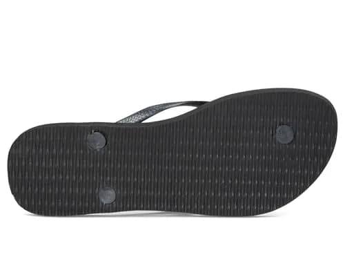 Havaianas Women's Slim Flip Flops Sandals - Black, 7/8 | Cushioned rice pattern sole for summer comfort thumbnail 4
