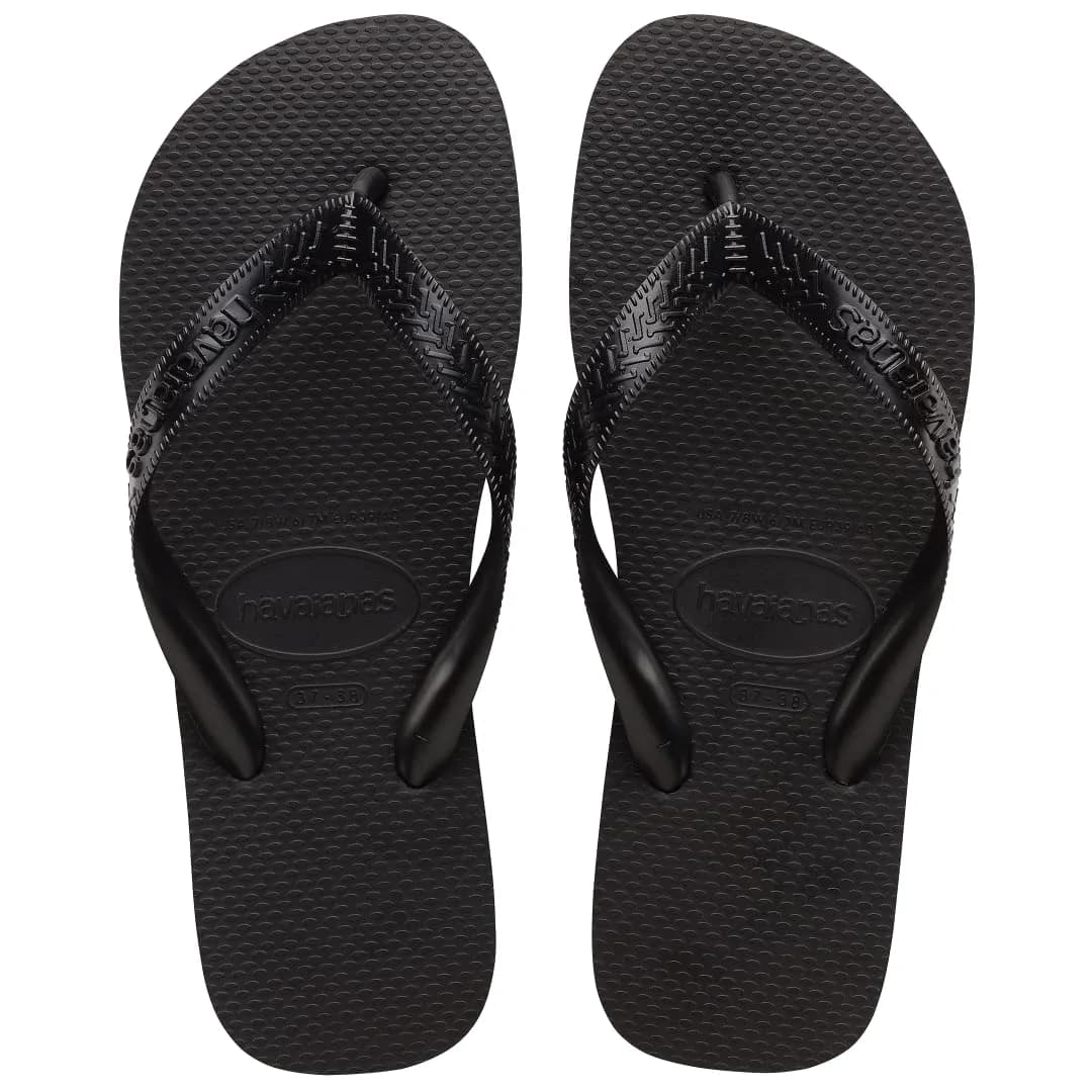 Havaianas Top Flip Flops for Women - Summer Style Sandals - Black, 7-8 | Vibrant, Durable, Brazilian Summer Footwear — Black