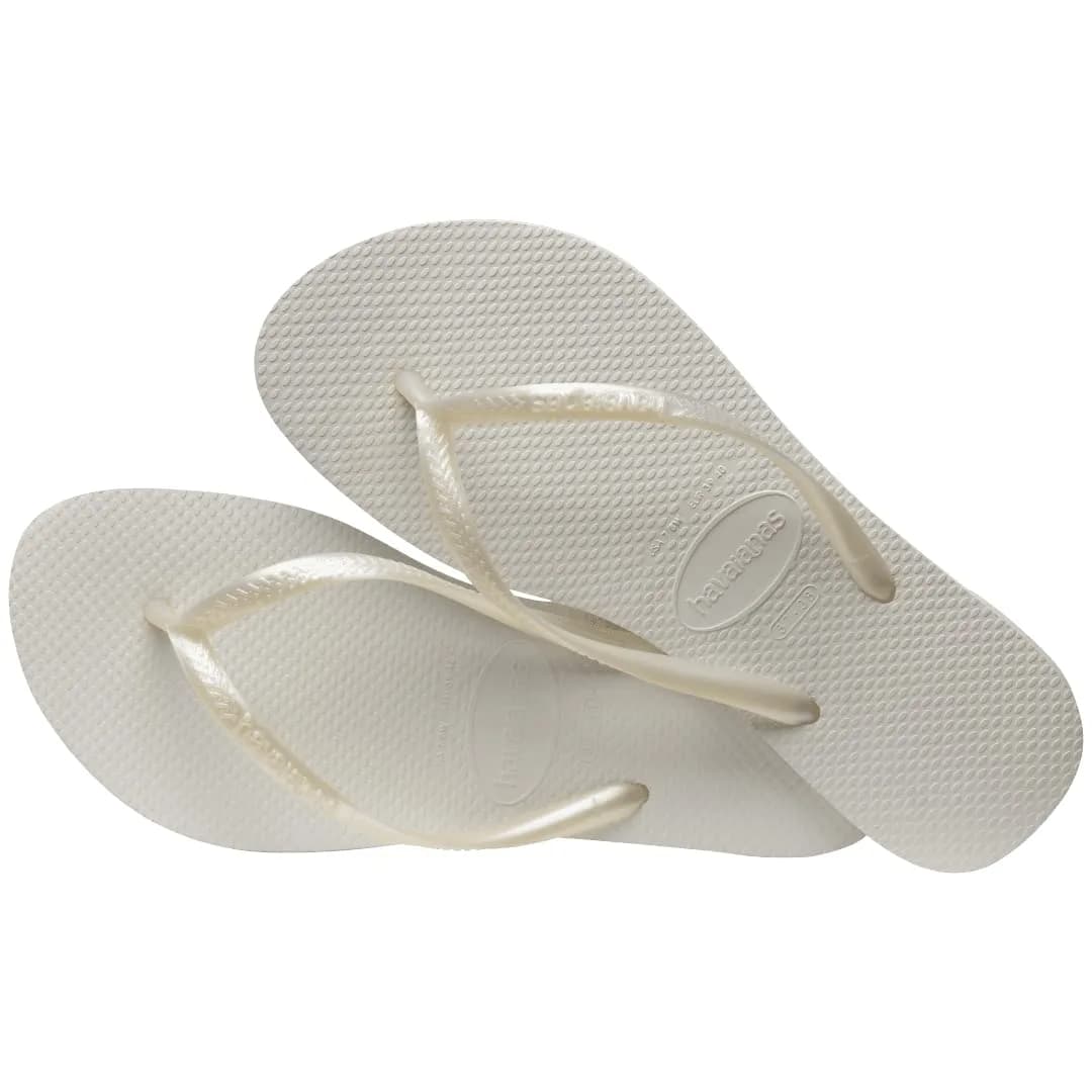 Havaianas Women's Slim Flip Flops Sandals - White, 7/8 | Sleek, Comfortable, Durable Summer Footwear thumbnail 6