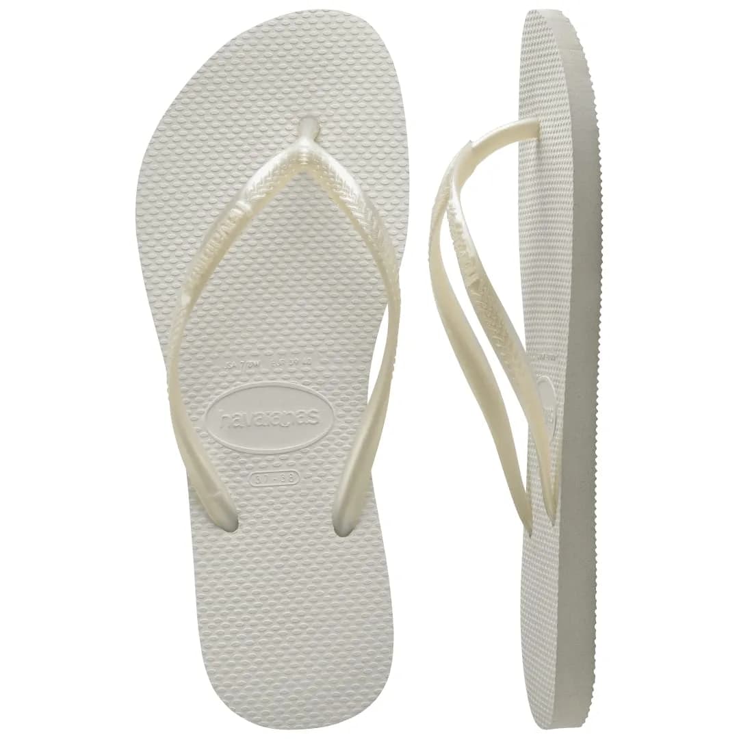 Havaianas Women's Slim Flip Flops Sandals - White, 7/8 | Sleek, Comfortable, Durable Summer Footwear thumbnail 7