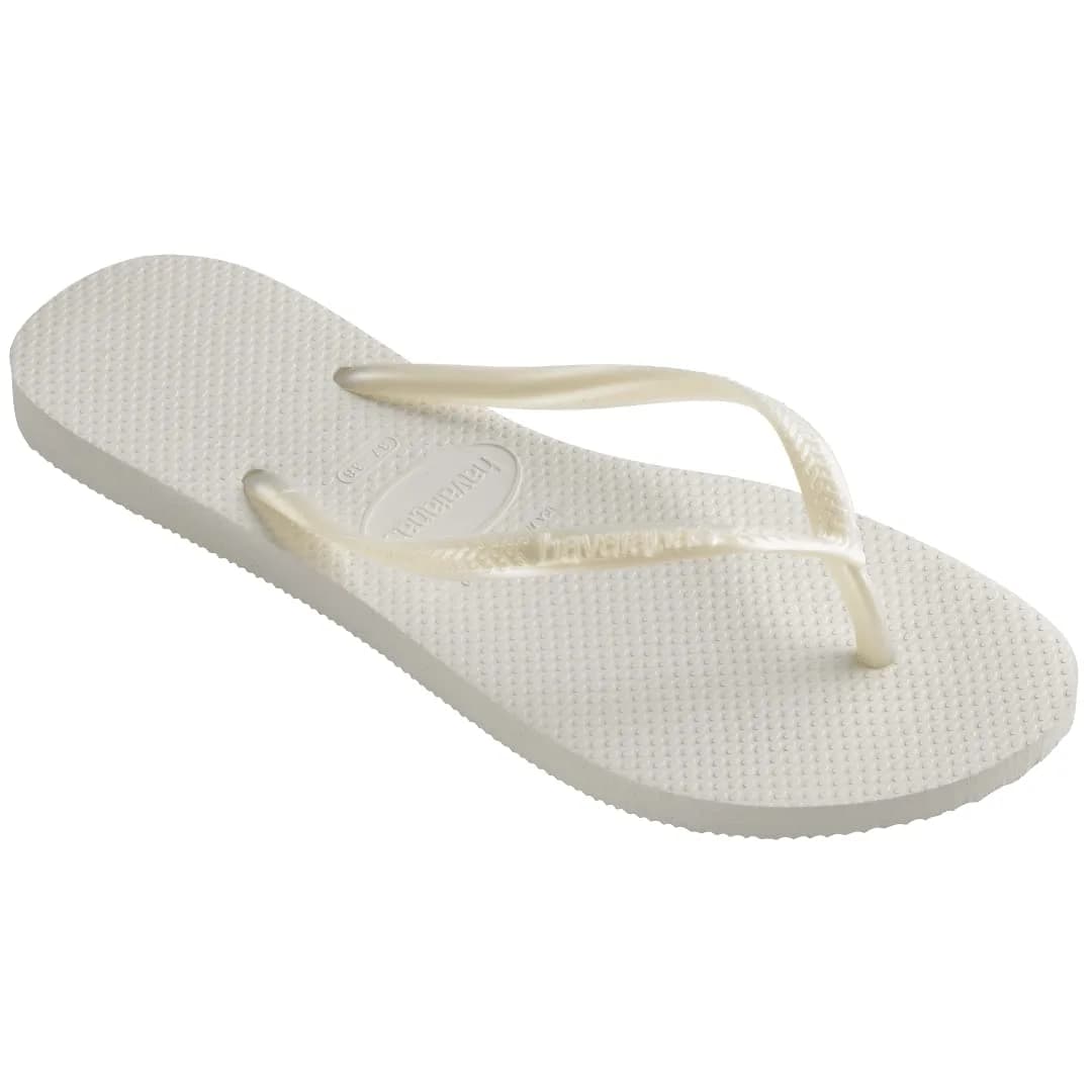 Havaianas Women's Slim Flip Flops Sandals - White, 7/8 | Sleek, Comfortable, Durable Summer Footwear thumbnail 4