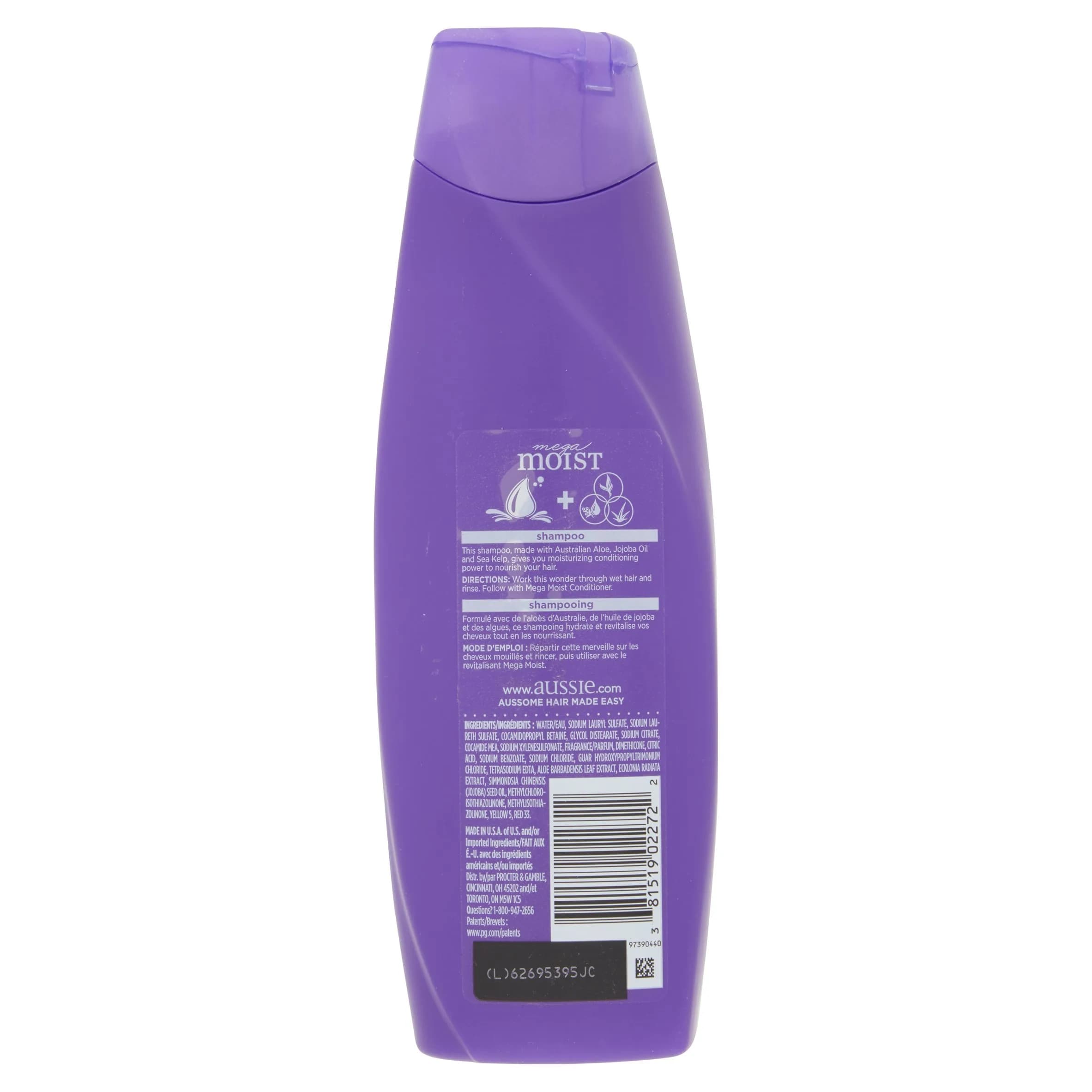 Aussie Mega Moist Shampoo 400ml (13.5 Fl Oz) | Hydrates Dry Hair - view 2