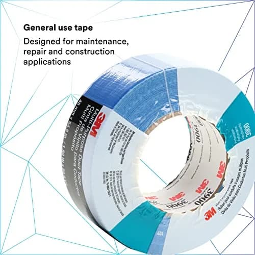 3M Multi-Purpose Duct Tape 3900 White 48mm (1.89in) x 54.8m (60yd) | Water Resistant Adhesive Tape thumbnail 2