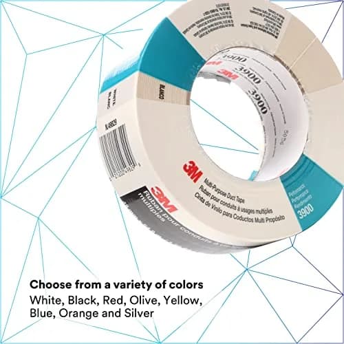 3M Multi-Purpose Duct Tape 3900 White 48mm (1.89in) x 54.8m (60yd) | Water Resistant Adhesive Tape thumbnail 3