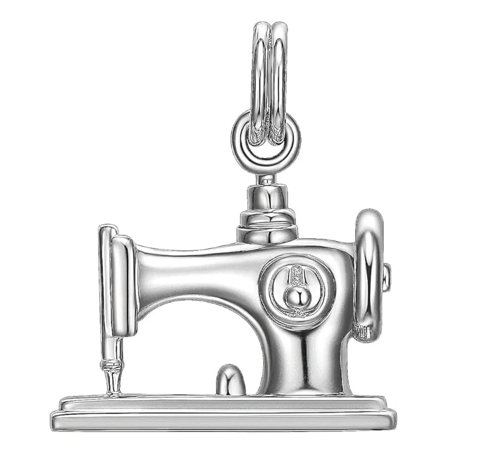 Morgan & Paige Silver Rhodium Plated Sewing Machine Charm | Feminine & Durable (70-120 chars)