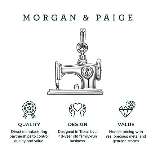 Morgan & Paige Silver Rhodium Plated Sewing Machine Charm | Feminine & Durable (70-120 chars) thumbnail 5