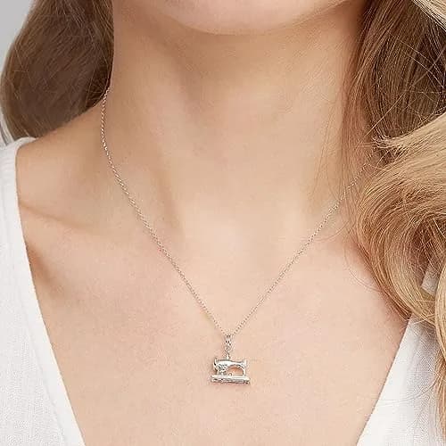 Morgan & Paige Silver Rhodium Plated Sewing Machine Charm | Feminine & Durable (70-120 chars) thumbnail 2