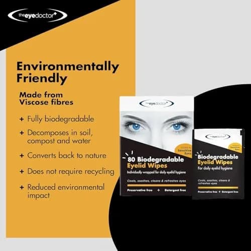 The Eye Doctor Biodegradable Eyelid Wipes 80 Count | Gentle Daily Lid Care for Sensitive Eyes thumbnail 8