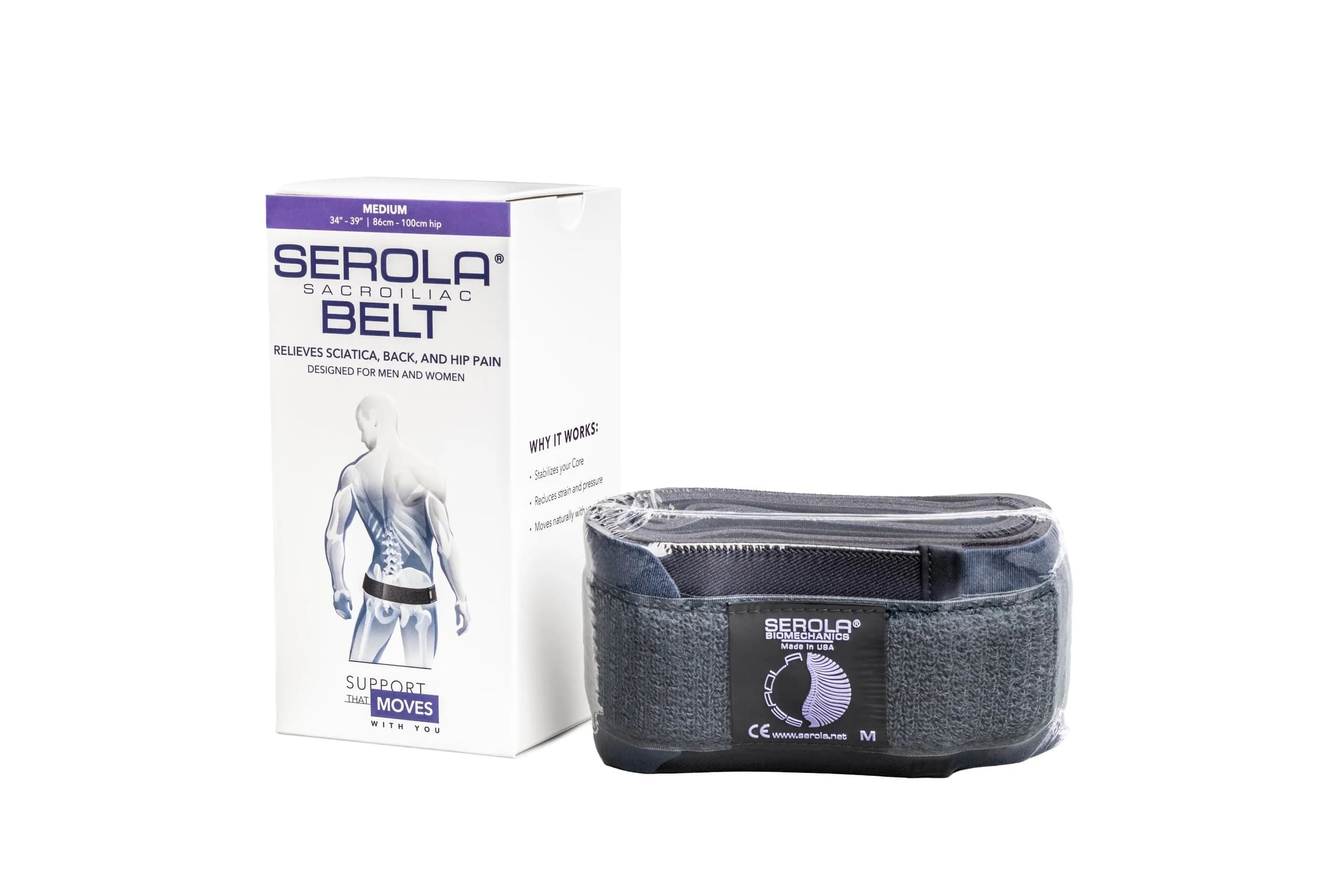 Serola Sacroiliac Belt Medium | SI Joint Dysfunction Support for Lower Back Pain