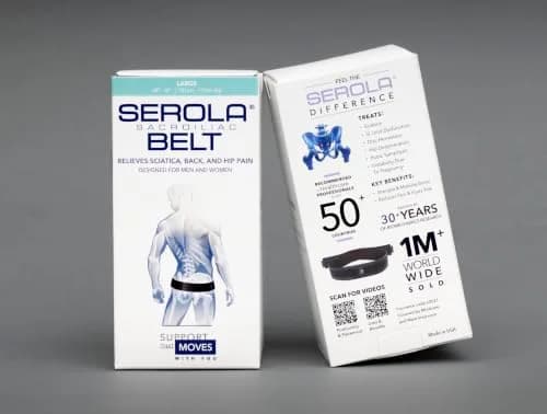 Serola Sacroiliac Belt Large (114cm / 45") for SI Joint Dysfunction, Lower Back, Pelvic & Hip Support | Non-Slip Adjustable Brace thumbnail 2