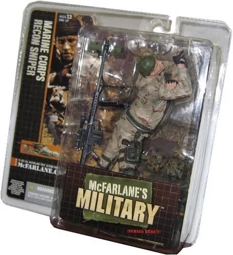 McFarlane Toys Military Series 1 Marine Corps Recon Sniper (African American) | 1:6 Action Figure, Camouflage, Plastic