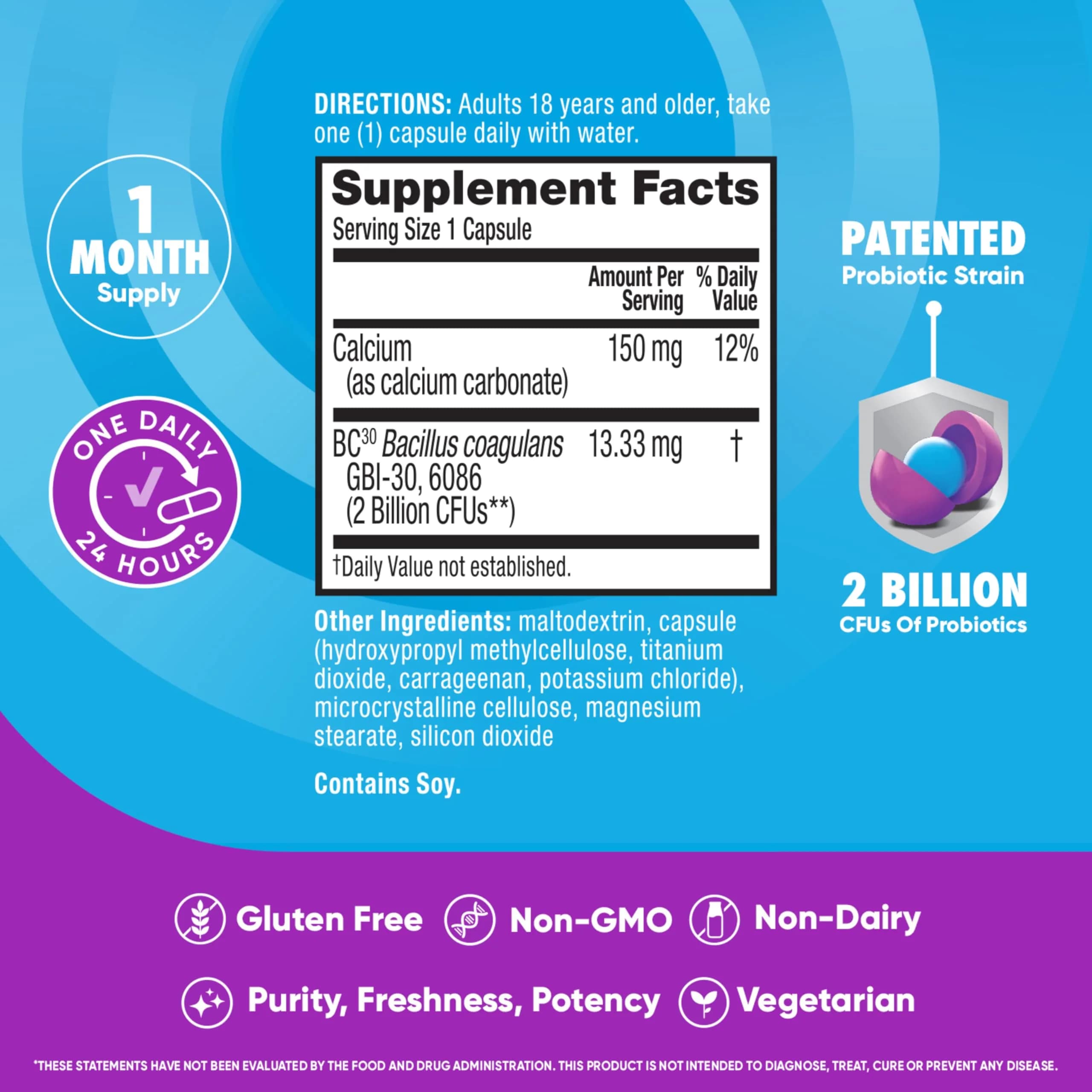 Digestive Advantage Daily Probiotic Capsules 30 Count | Survives 100x Better, Promotes Digestive Health - view 4