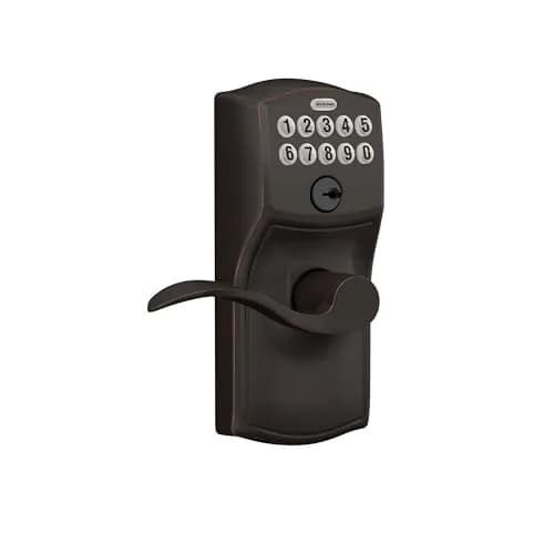 Schlage Camelot Keypad Lock with Lever Handle, Aged Bronze | Keyless Entry & Auto Lock (70-120 chars) thumbnail 2
