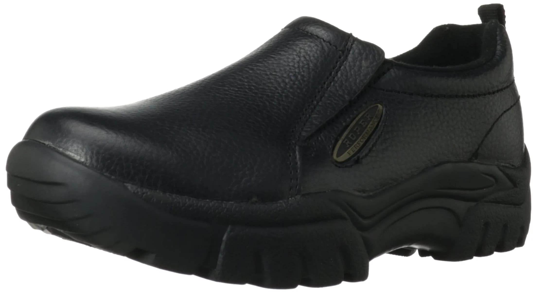 ROPER Performance Slip On Casual Shoes - Black - Size 9 M | Oiled Leather, Non-Marking Rubber Sole, Comfort Fit