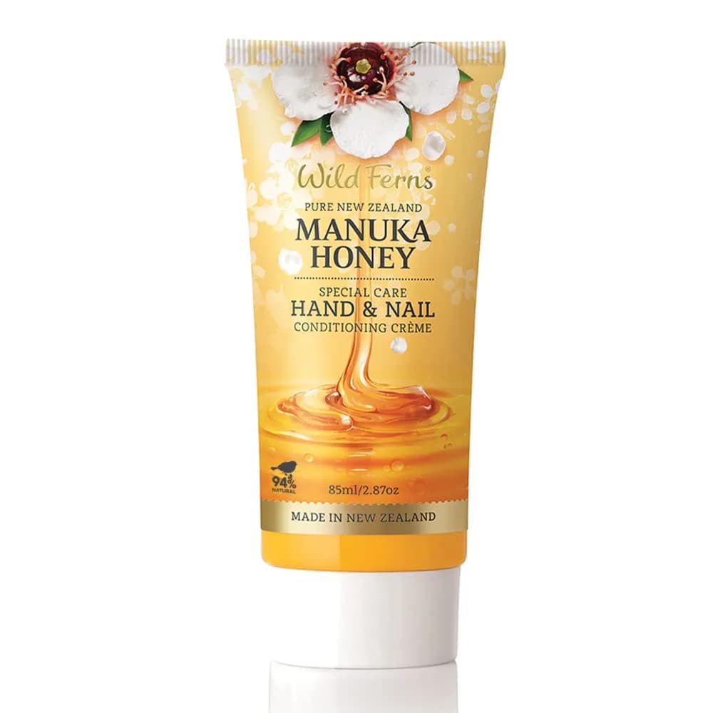 Wild Ferns Manuka Honey Hand & Nail Conditioning Crème, 85ml | Hydrates & Strengthens with NZ Natural Ingredients