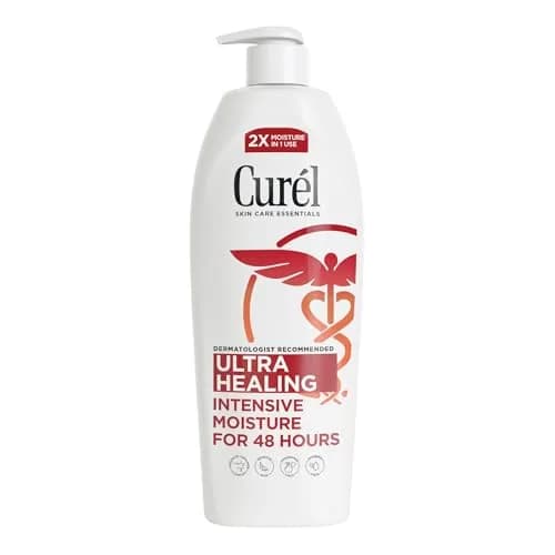 Curel Ultra Healing Body Lotion, Fragrance-Free Moisturizer 591ml (20 fl Oz) | Advanced Ceramide Complex for Dry, Sensitive Skin — Ultra Healing 20oz
